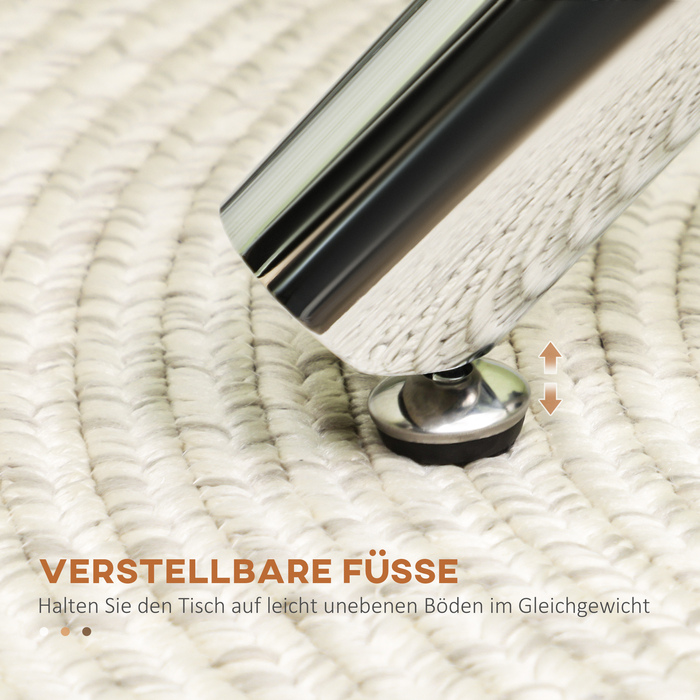 Стіл обідній, круглий зі скляною стільницею, без рамки, на 2-4 особи, сталеві ніжки, 80 x 80 x 74 см