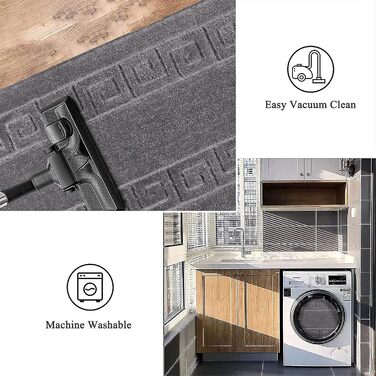 Набір килимків для ванної кімнати Pauwer, 3 шт., неслизькі, мікрофібра, сірий. Спеціальні розміри: 50x80 см + 50x120 см + 50x150 см. Машинне прання.