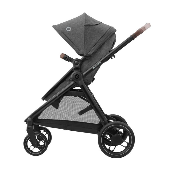 Дитяча коляска 3 в 1 Maxi-Cosi Zelia S Trio, сіра, 0-4 роки, до 22 кг, компактна, складна, з автокріслом CabrioFix i-Size, комплект з аксесуарами та пеленальною сумкою