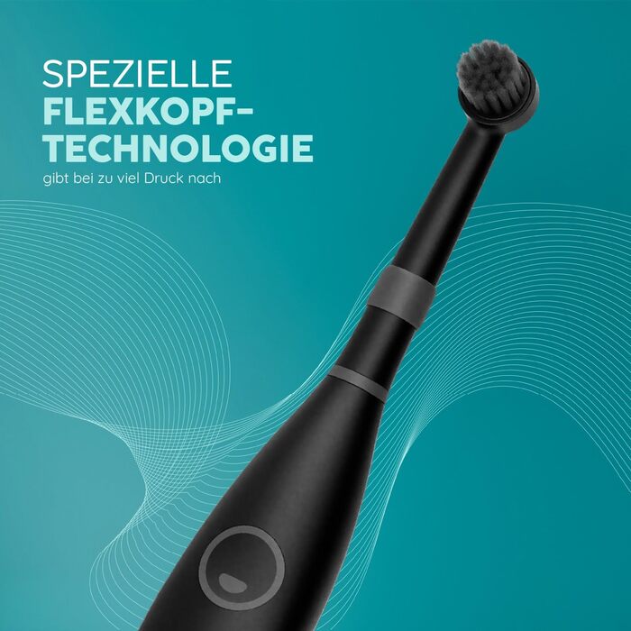 Електрична зубна щітка Happybrush Eco R2 - екологічна, з ротаційним механізмом, чорна, з 3 насадками та пастою. Рекомендовано експертами.