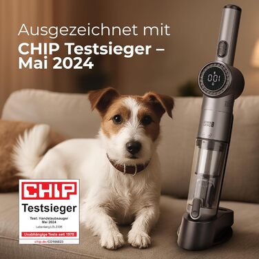 LEBENLANG Бездротовий ручний пилосос з акумулятором + 2 HEPA-фільтри | Потужність 17000Pa | Зі станцією зарядки | Для дому та авто