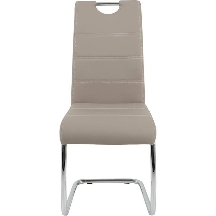 Крісло-гойдалка Hela Tische Flora, кухонне, з металевим каркасом, штучна шкіра, бежеве, 42x57x98 см