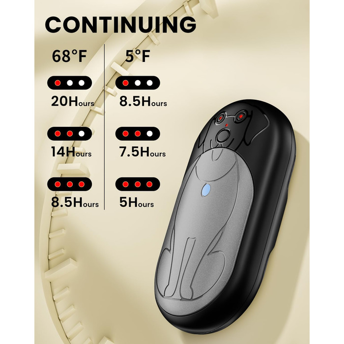 Електричний грієчка з ліхтариком, багаторазовий, 6000 mAh, зарядний, для кемпінгу, на подарунок, чоловікам, жінкам, дітям