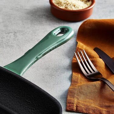 Сковорода-гриль Barbary & Oak BO800256GRN з емальованим покриттям, 26 см, зелений колір