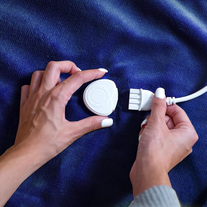 Електрична ковдра ECO-DE ECODE 180x130 см з пультом, 3 режими, таймер 180 хв (Marineblau)