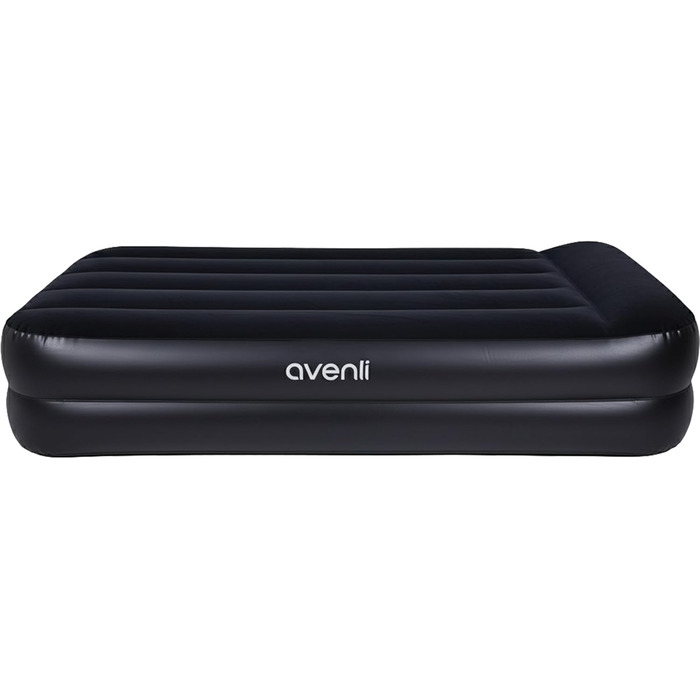 Надувний матрац-ліжко AVENLI для 2 осіб з інтегрованим насосом, самонадувний, висока ліжкомісць, з флокеним покриттям, 195x96x46 см (для кемпінгу та дому)