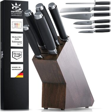 Набір кухонних ножів Gehrig Solingen Home, 6 предметів, з бруском, Made in Germany