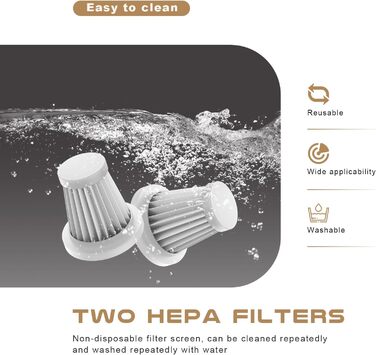 Акумуляторний ручний пилосос KITBEZN 4-в-1 для авто та дому, бездротовий міні-пилосос з безщітковим двигуном, потужність 26000Па, 3 режими роботи, чорний