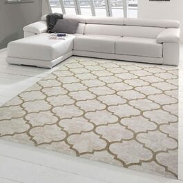 Килим Dream carpet Килим для спальні з марокканським візерунком в бежевому кольорі, розмір 140x200 см 140x200 см Бежевий