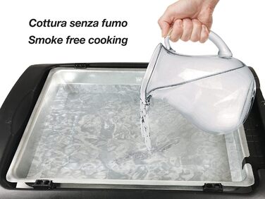 Електрогриль BEPER 90.871 з кришкою, антипригарна поверхня, нержавіюча сталь, чорний (2000 Вт)