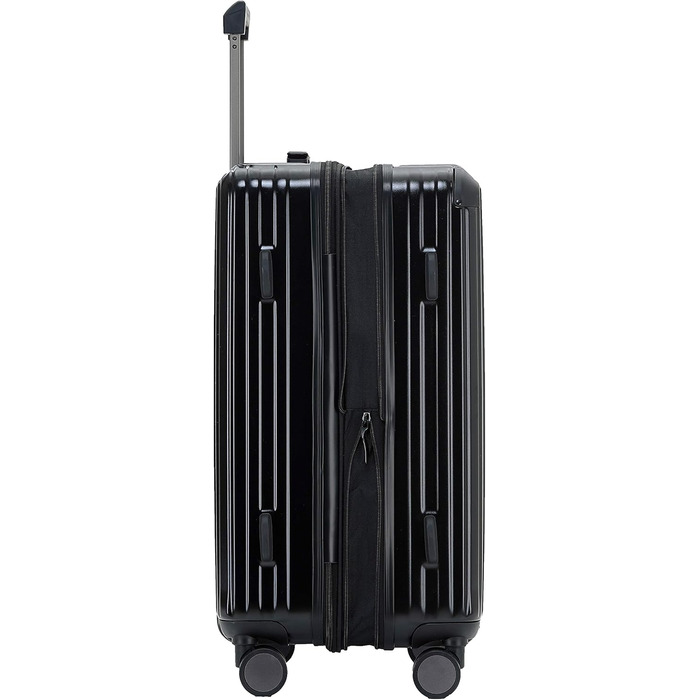 Чорний валіза на 4 колесах з TSA-замком, телескопічною ручкою та жорсткою оболонкою (Münicase M816, Mittel)