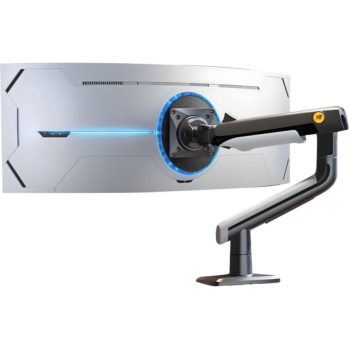 Кріплення для монітора NB Ergonomic Gaming, для широких моніторів 27-50 дюймів, навантаження до 18 кг, VESA 75/100 мм, Gun Black