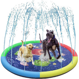 Басейн для собак, дитячий басейн для собак, літній килимок для гри в саду, водні іграшки для дитячого басейну, 170 см складна спринклерна подушка для великих маленьких собак, домашніх тварин і дітей 170 см