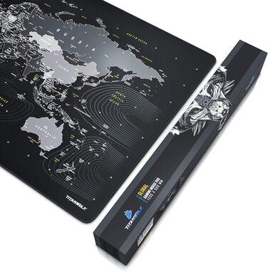 Килимок для миші Titanwolf XXL 1200x600 мм з картою світу - великий, для геймінгу, покращує точність та швидкість, сумісний з Logitech