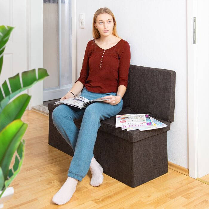 Складаний пуф з підлокотником Relaxdays XL