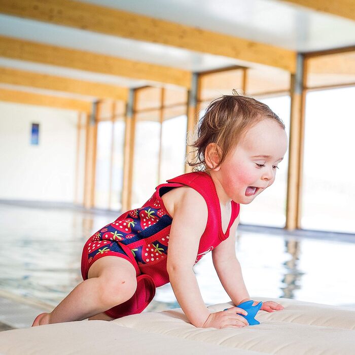 Наш дитячий гідрокостюм преміум-класу на 0-24 місяці, купальник / купальник з плоским і щільним дизайном, а також захист від ультрафіолету 50 (полуничний, 6-12 місяців), від 6 до 12 місяців, полуничний