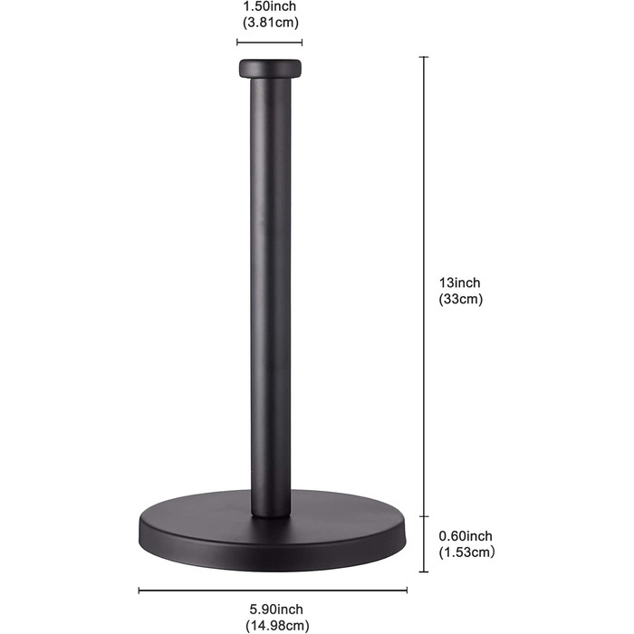 Тримач для паперових рушників на стільницю з мармуровою основою, стійкий диспенсер для кухні та ванної кімнати, чорний