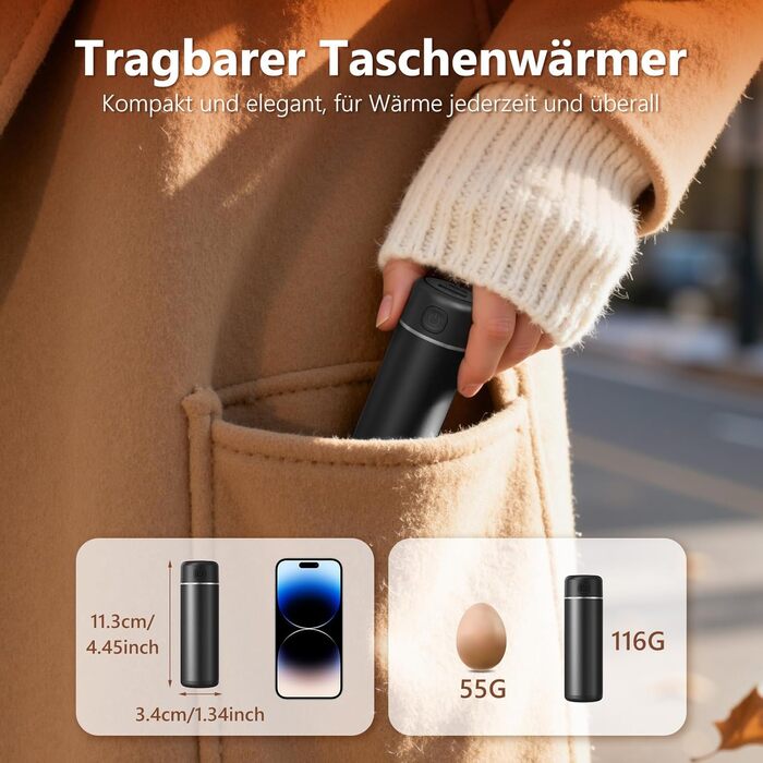 Електричні грілки для рук EXTSUD 2 шт. 5000mAh, USB Powerbank, 3 режими нагріву, для кемпінгу, гольфу, подарунок