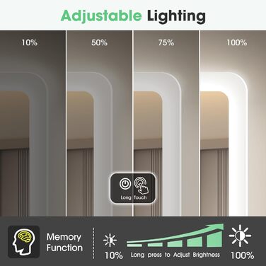 Дзеркало для ванної кімнати S'bagno з підсвічуванням 80x60 см, Bluetooth, 5x збільшення, протитуманне покриття, 3 кольори, регулювання яскравості, пам'ять налаштувань, загартоване скло, IP44 вологостійкість, горизонтальне/вертикальне встановлення