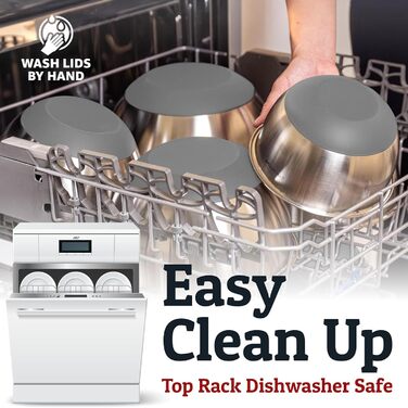 Набір міксерів PriorityChef з нержавіючої сталі з кришками, 3 насадки-терки, герметичні кришки, силіконова антиковзаюча основа, великі кухонні миски для приготування їжі, зелений (сірий)