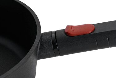 Чавунна сковорода Woll Eco Logic QXR з високим бортиком - Індуктивна -, зі знімною ручкою - Підходить для всіх типів плит, без PFAS, з литого алюмінію, безпечна для духовки, чорна (Ø 24 см, висота 7 см)