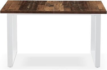 Розсувний обідній стіл Anna B&D home | 120-160 x 80 см, на 4-6 осіб | Скандинавський стиль, Texas-Eiche | Чорне металеве підстав'я, для кухні та їдальні