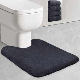 Килимок для ванної ZARCKER, нековзний килимок для ванної 40x60 см, м'який всмоктуючий килимок для ванної, килимок для ванної, який можна прати в пральній машині для ванної, душа,ванни ,туалету (чорний, 50x60 см U)