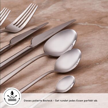 Набір столових приборів Karaca Elegance Serena, 84 шт., нержавіюча сталь, для мийки посуду