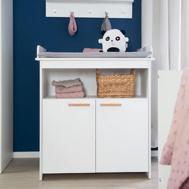 Комод-пеленальник Roba 'Антон' білий, з пеленальним столиком, 2 дверцята та 1 полиця, висота пеленального майданчика 90 см