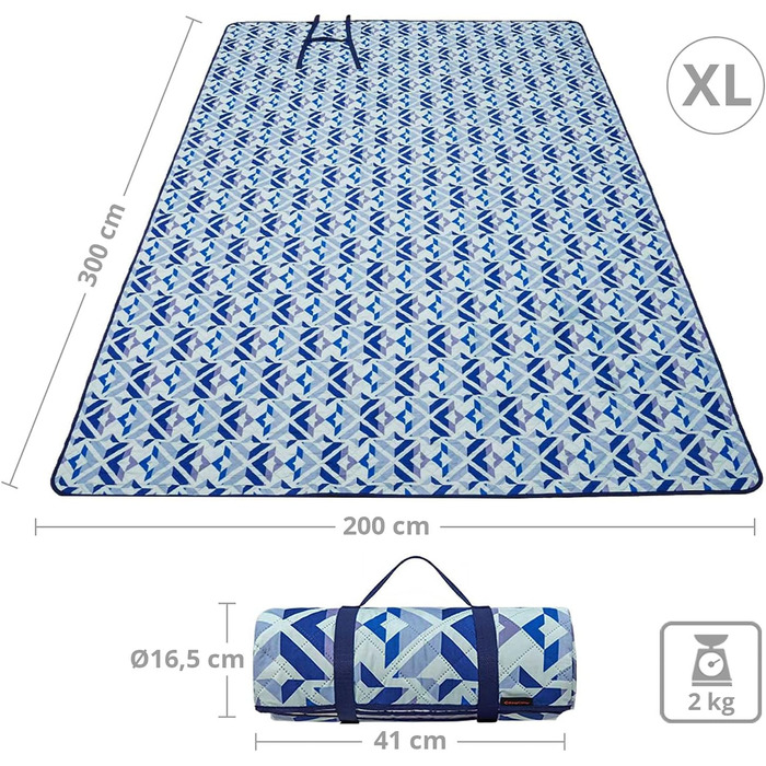 Ковдра для кемпінгу KingCamp Пляжний килимок для пікніка Ковдра для парку Водонепроникна велика XL Ocean XL