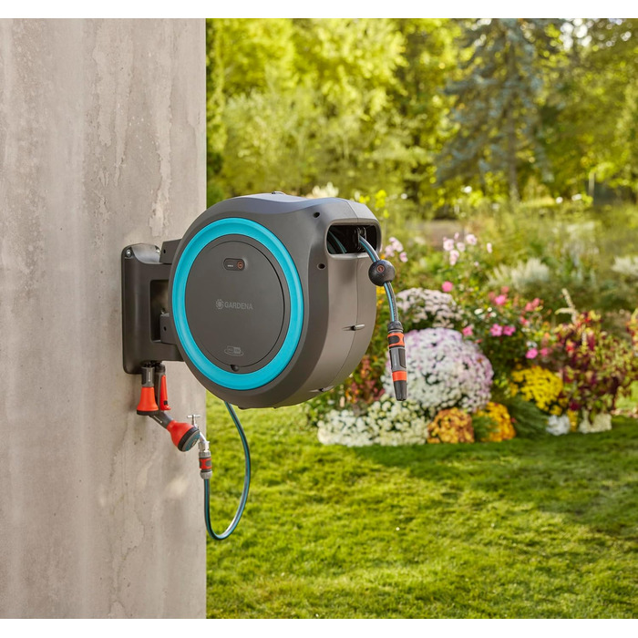 Gardena PowerRoll XXL Solo: Автоматичний шланг-намотувач з акумулятором, 40 м, для саду (18645-55)