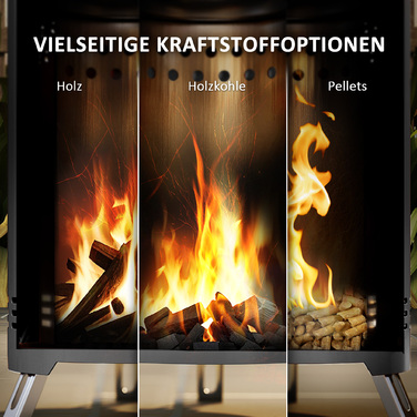 Вогнева чаша Ø16x25см з нержавіючої сталі. Вогнище з гаком для підпалу. Бездимні вогневі чаші сірого кольору.