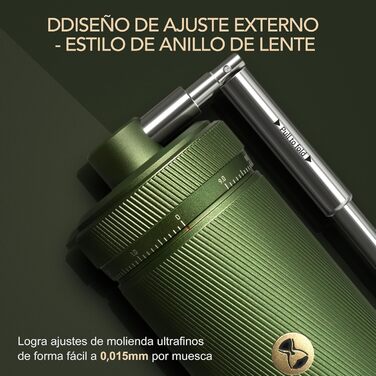 Ручна кавомолка TIMEMORE Chestnut з металевим корпусом, шліф Kegelschliff S2C, для еспресо та френч-пресу, чорна