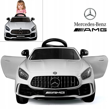 Дитячий електромобіль Mercedes GTR-S: м'які колеса EVA, шкіряне сидіння, пульт ДК, червоний