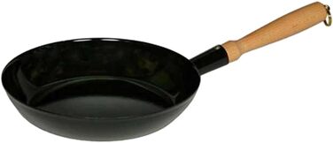 Сковорода дроворуба 20, CLASSIC - ЧОРНА ЕМАЛЬ, діаметр 19 см, висота 7,7 см, емаль, чорна, сковорода з дерев'яною ручкою, індукційна, 0563-022