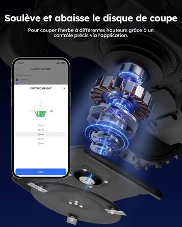 Садовий робот-газонокосарка ANTHBOT Pion для 600 м², з автоматичним виявленням зон, розширеною картографією, керуванням через додаток, 180 м обмежувального кабелю, підвищена ефективність скошування
