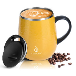 Кружка для кави та чаю Ideus 470 мл (подвійні стінки, нержавіюча сталь, з кришкою)