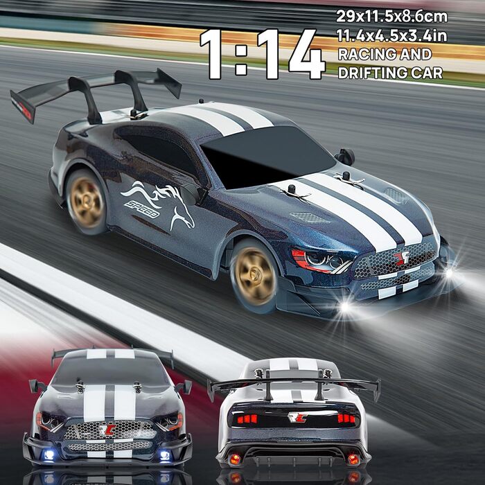 Радіокерований автомобіль 1:14 4WD Drift Car GT для дрифту, RC машина з пропорційним газ-гальмом, іграшка для дорослих та дітей (градієнт)