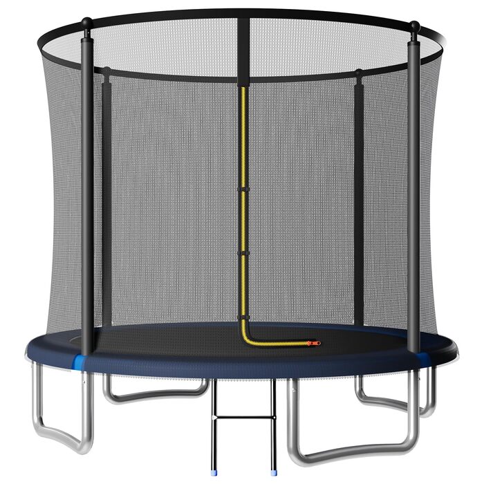 Батут JUMMICO вуличний з захисною сіткою 290 см, блакитний - Комплект з покриттям та аксесуарами для монтажу