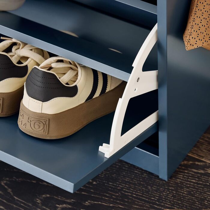 Полка для взуття SoBuy з подушкою для сидіння та місцем для зберігання, вузька, 60x51x24 см, FSR82-K-HG (довга, блакитна)