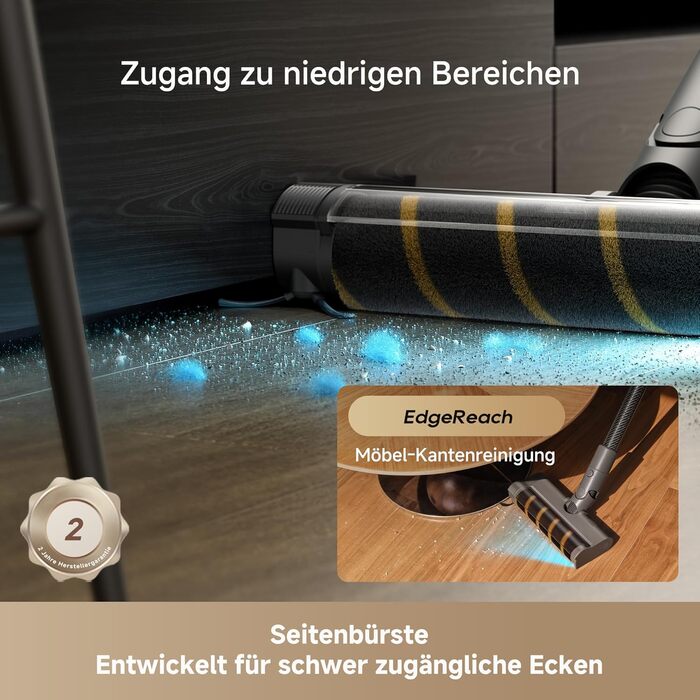 Бездротовий пилосос Dreame, 190AW, 90 хвилин роботи, LED-дисплей, синій LED, для дому, видалення шерсті тварин, килими (R30)