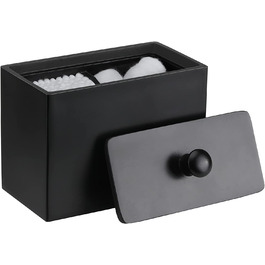 Контейнер для ватних дисків та паличок Luxspire 13,5х9,5 см матово-чорний