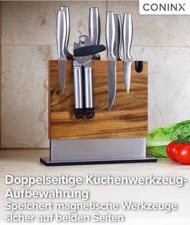 Магнітний тримач для ножів Coninx | Тримач для кухонних ножів з акціїї | Двосторонній, антиковзний
