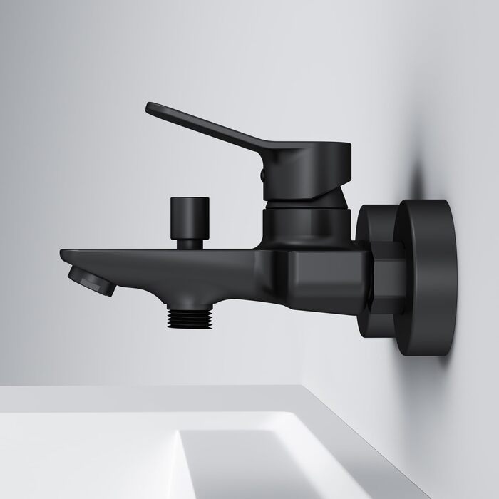 Змішувач для ванни X-Joy X-Joy FXA10022 чорний матовий з виливом, одноручний | Змішувач для ванни та душу