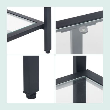 Столик-консоль Relaxdays з 3 скляними полицями