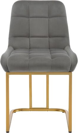 Крісла для обідньої зони WOLTU (4 шт.), м'які крісла з оксамиту з металевим каркасом, для кухні, вітальні, туалетного столика, темно-сірий, EZS32dgr-4