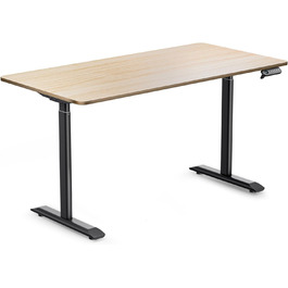 Електричний письмовий стіл Aomdom, висота 80-160регульована довжина, вантажопідйомність 70 кг, функція зберігання (120*60-клен)