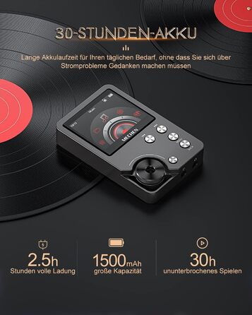 MECHEN M30 Hi-Res MP3 плеєр, HiFi DSD FLAC DAC, цифровий аудіоплеєр із підтримкою CUE, без втрати якості, портативний DAP з 64GB пам’яті, розширення до 256GB, сірий