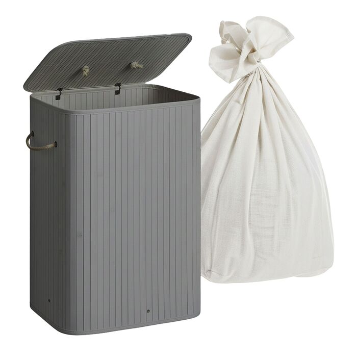 Кошик для білизни Relaxdays з бамбука та кришкою