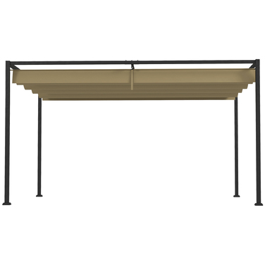Пергола, міцний сонцезахист для саду, балкону, тераси, виготовлена з металу та пластику, захищає від ультрафіолету та вологи, кольору хакі